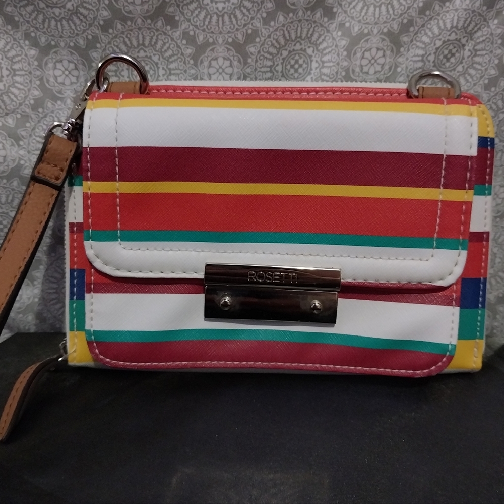 Rosetti Colorful Striped Wristlet Clutch Purse